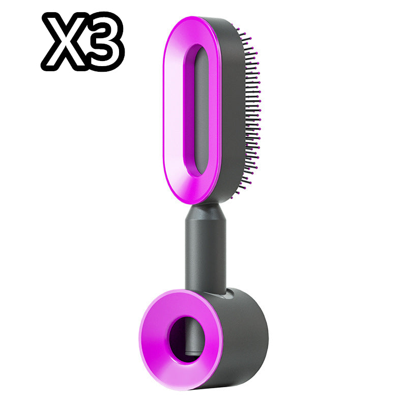 Self-Cleaning Airbag Hair Brush With Scalp Massage, Anti-Static