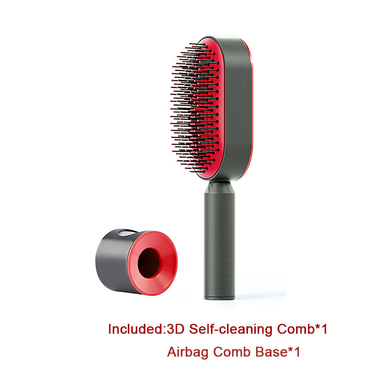 Self-Cleaning Airbag Hair Brush With Scalp Massage, Anti-Static