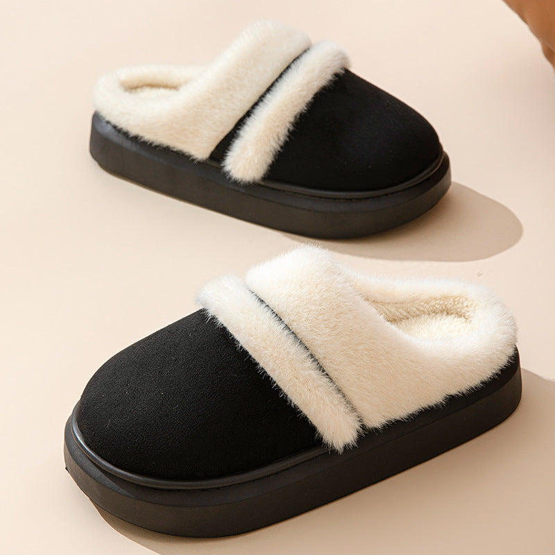 Women's Plush Winter Slippers with Thick Non-Slip Sole