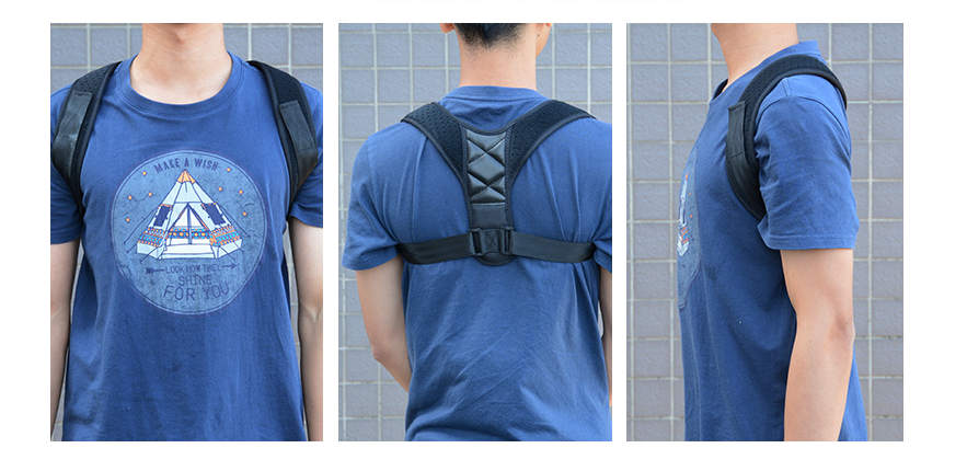Adjustable Back Support Strap, Comfortable Upper Back Brace for Posture
