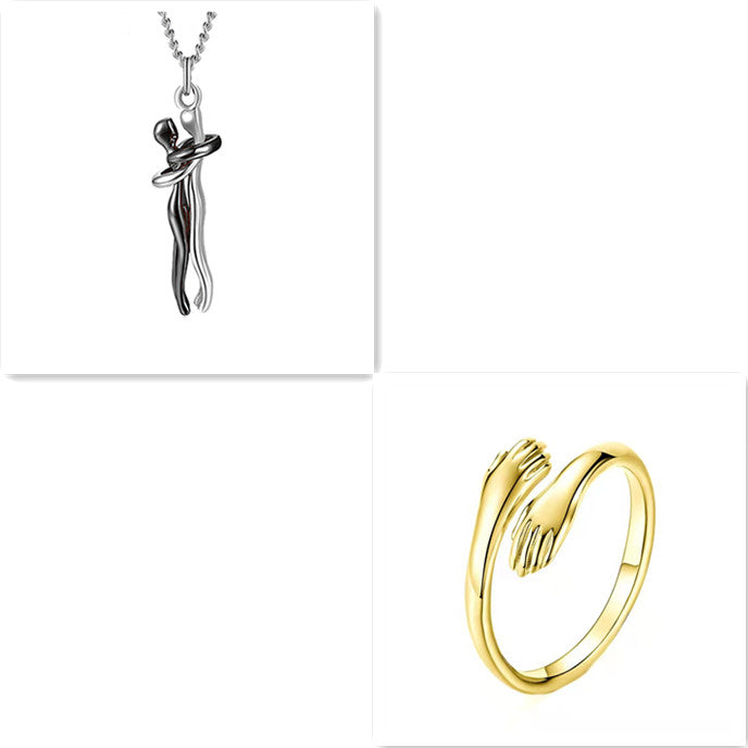 Love Hug Necklace For Couples, Simple Clavicle Chain Gift