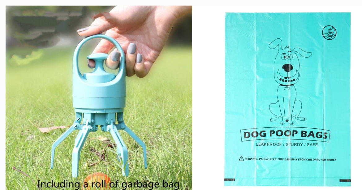 Portable Dog Poop Scooper With Built-In Bag Dispenser