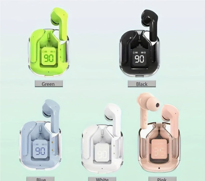 Mini Transparent Wireless Earbuds With LED Power Display