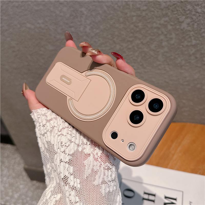 Skin-Feel Magnetic Folding Phone Stand Case With Instant Kickstand