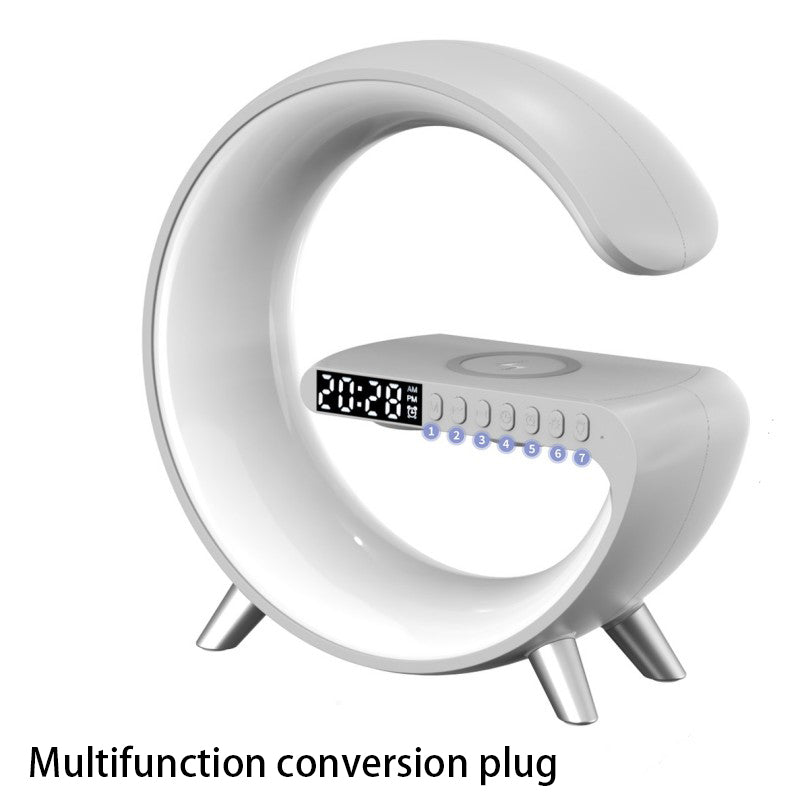 Smart G-Shaped LED Lamp With Bluetooth Speaker, Wireless Charger