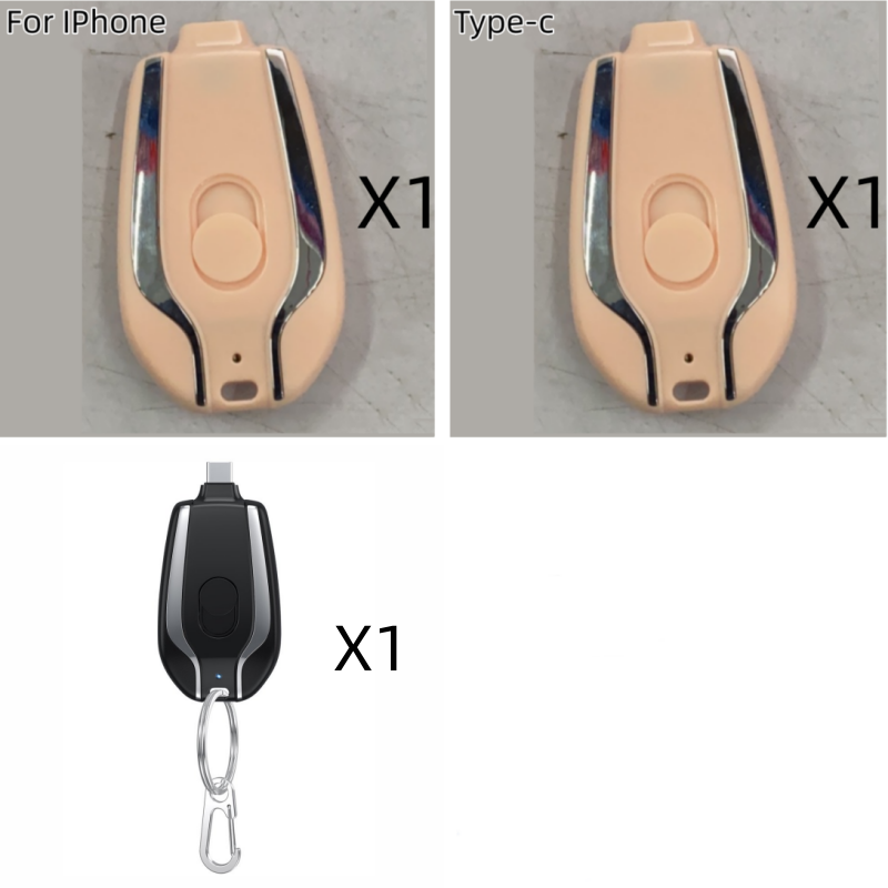 1500mAh Mini Keychain Power Bank With Type-C, Ultra Compact