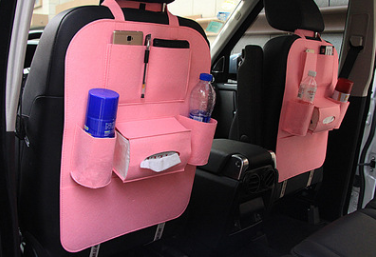 Wool Felt Car Seat Organiser Bag, Multi-Purpose Back Seat Storage