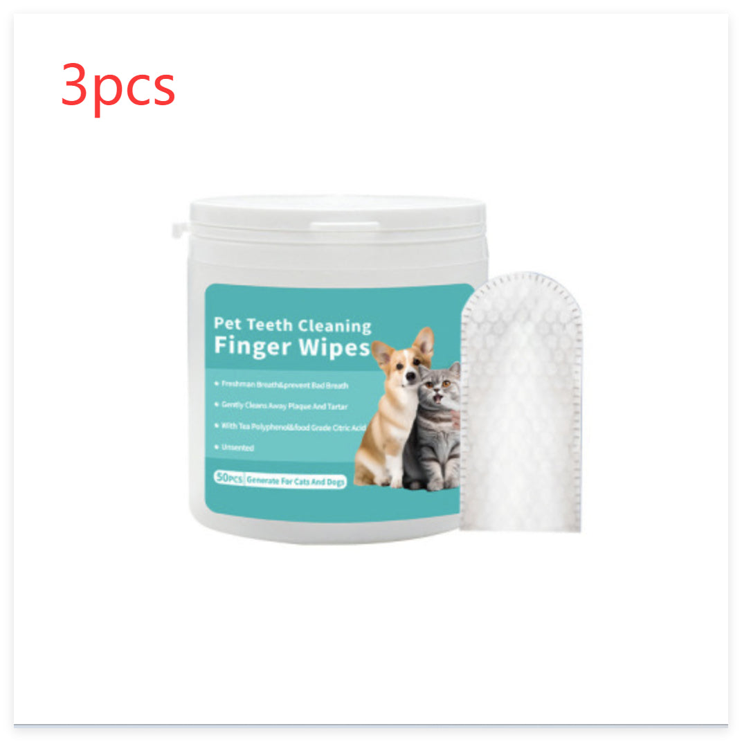 Disposable Pet Wipes for Teeth and Ears, Finger Cot Cleaning Pads