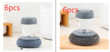 Kitchen Soap Dispensing Palm Brush, Push-Type Dish Scrubber