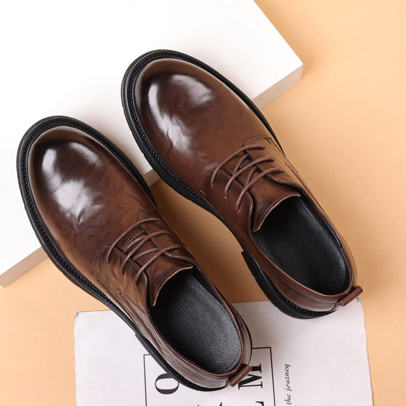 Men's Genuine Leather Thick-Soled Casual Business Shoes