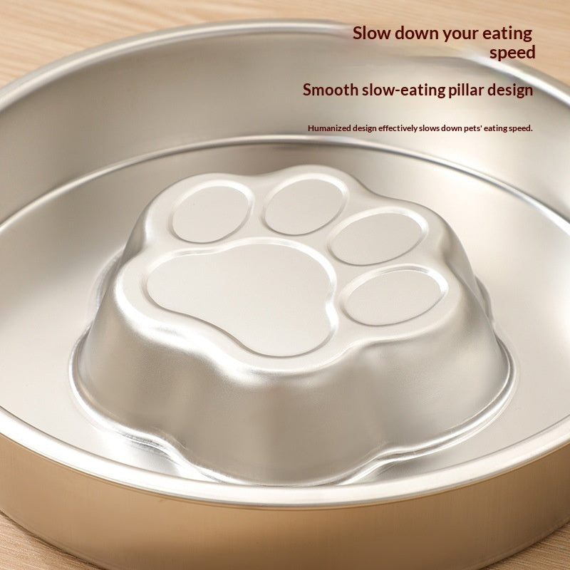 Thickened Stainless Steel Slow Feeder Pet Bowl, Round Or Square