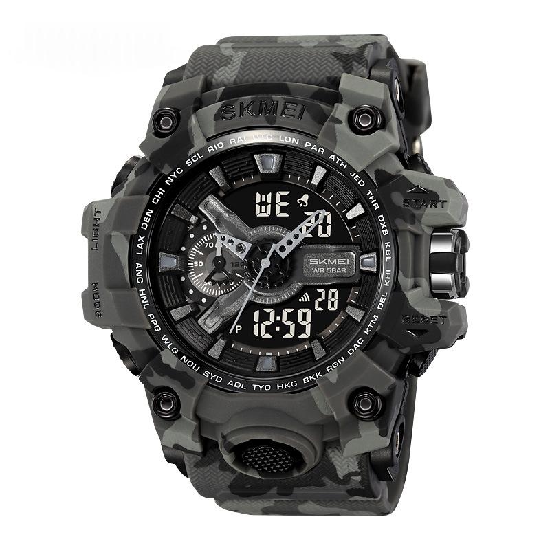 Men's Outdoor Sports Digital Watch in Camouflage and Black