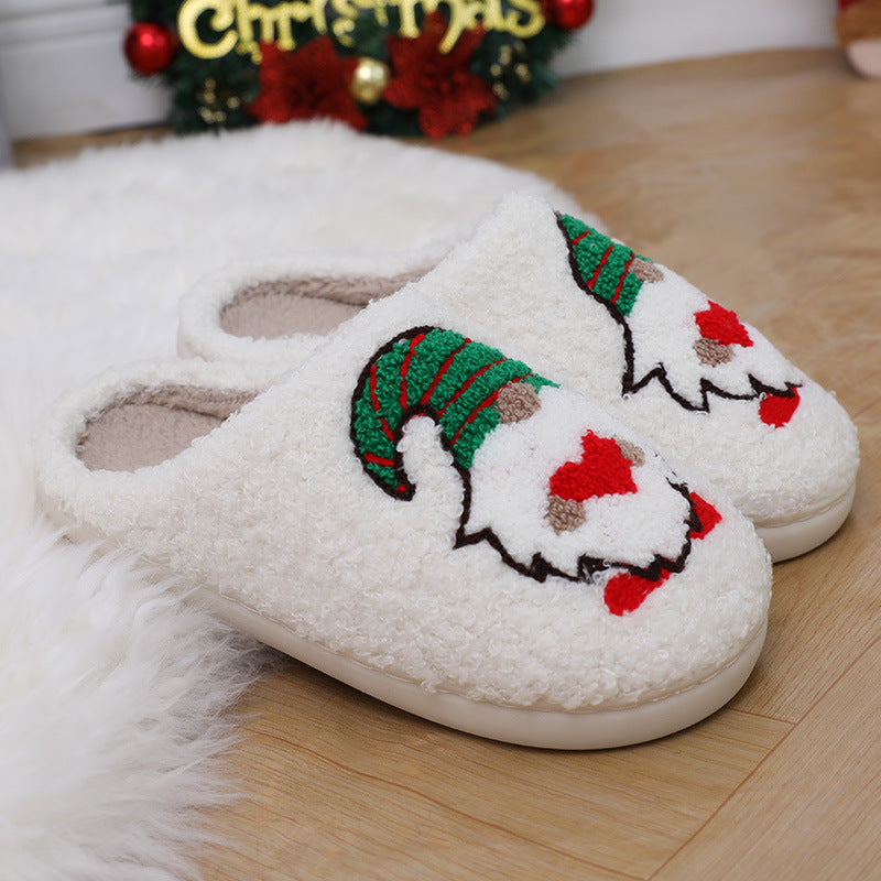 Cute Cartoon Santa Claus Slippers for Couples Indoor Wear