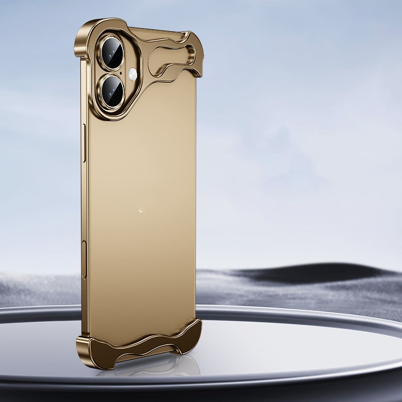 Zinc Alloy Phone Case with Anti-Drop Protection in Minimalist Style