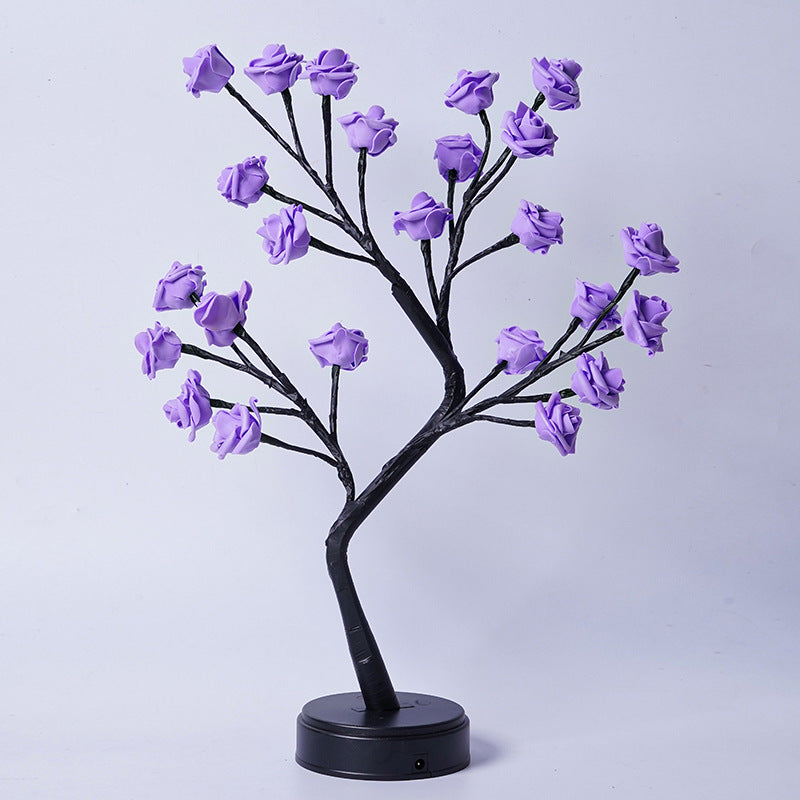 USB Rose Table Lamp with Fairy Lights for Romantic Home Decor