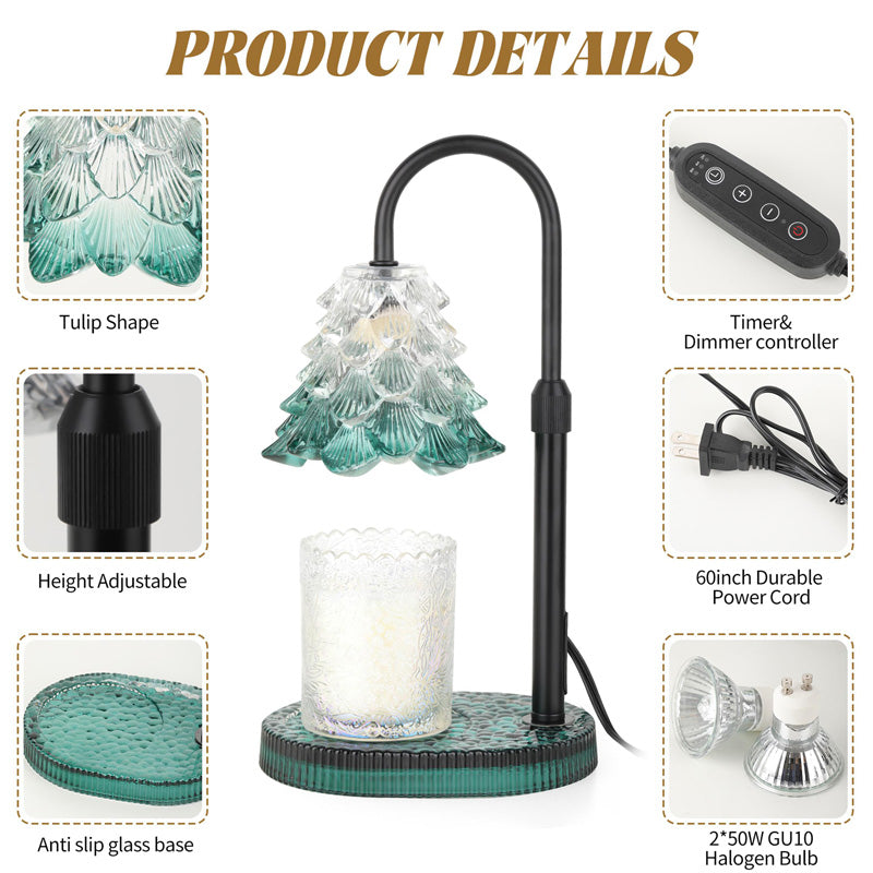 Candle Warmer Lamp With Timer and Dimmer, Adjustable Height