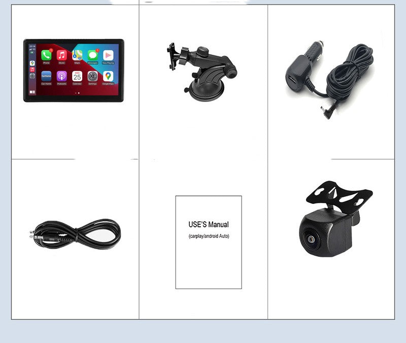 Portable 7 Inch IPS Car Screen, Wireless Smart Display for Navigation