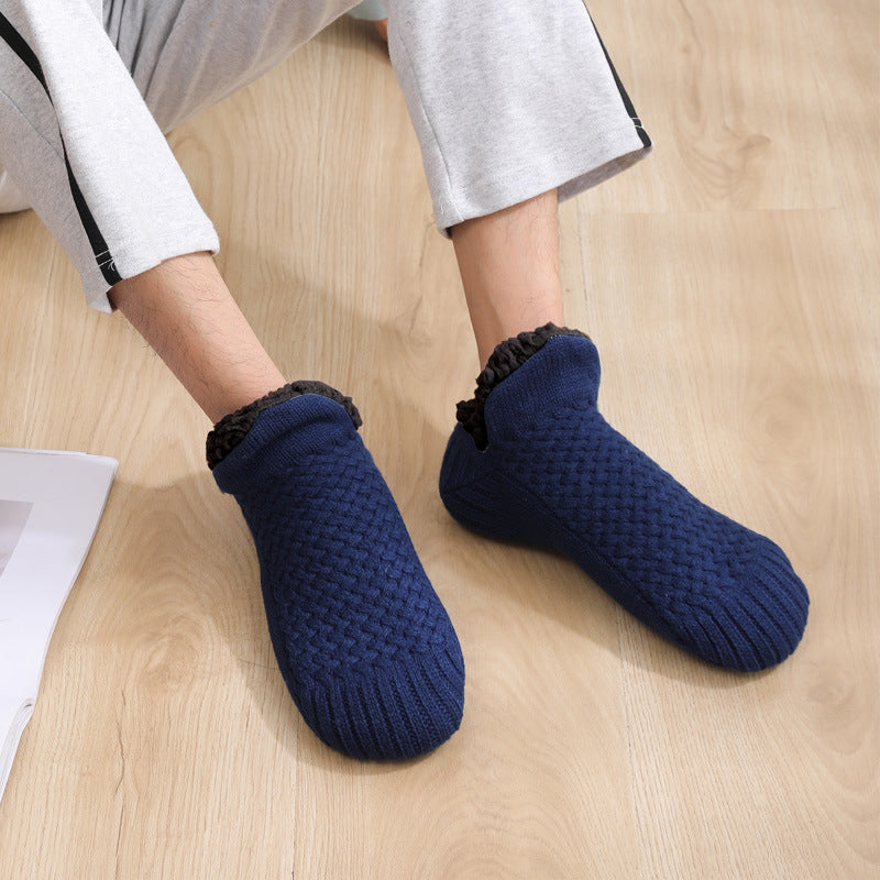Thick Wool-Blend Home Socks, Non-Slip Warm Slipper Socks