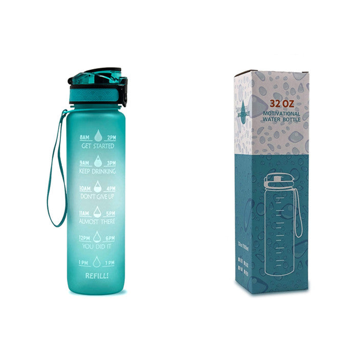 1L Tritan Water Bottle With Time Marker And Flip Cover