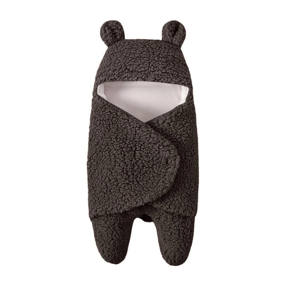 Fleece-Lined Baby Sleeping Bag, Winter Newborn Swaddle