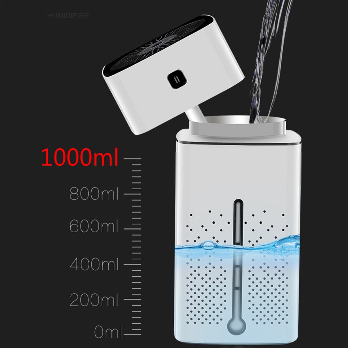 Air Purifier and Humidifier for Bedroom, Quiet USB Powered Mini Unit