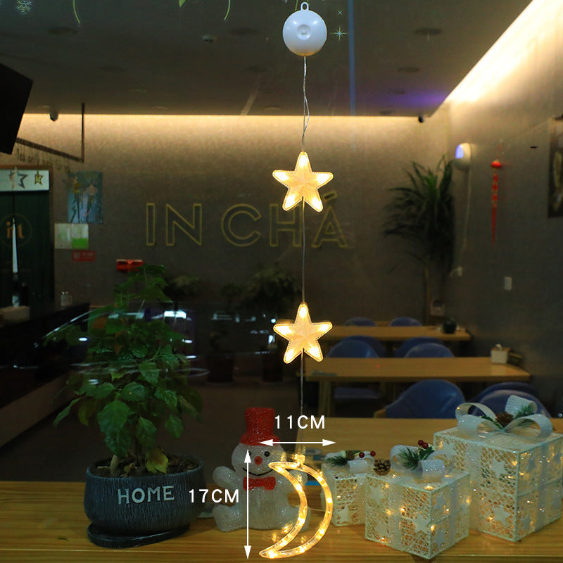 3 Piece LED Christmas Window Hanging Lights with Suction Cup