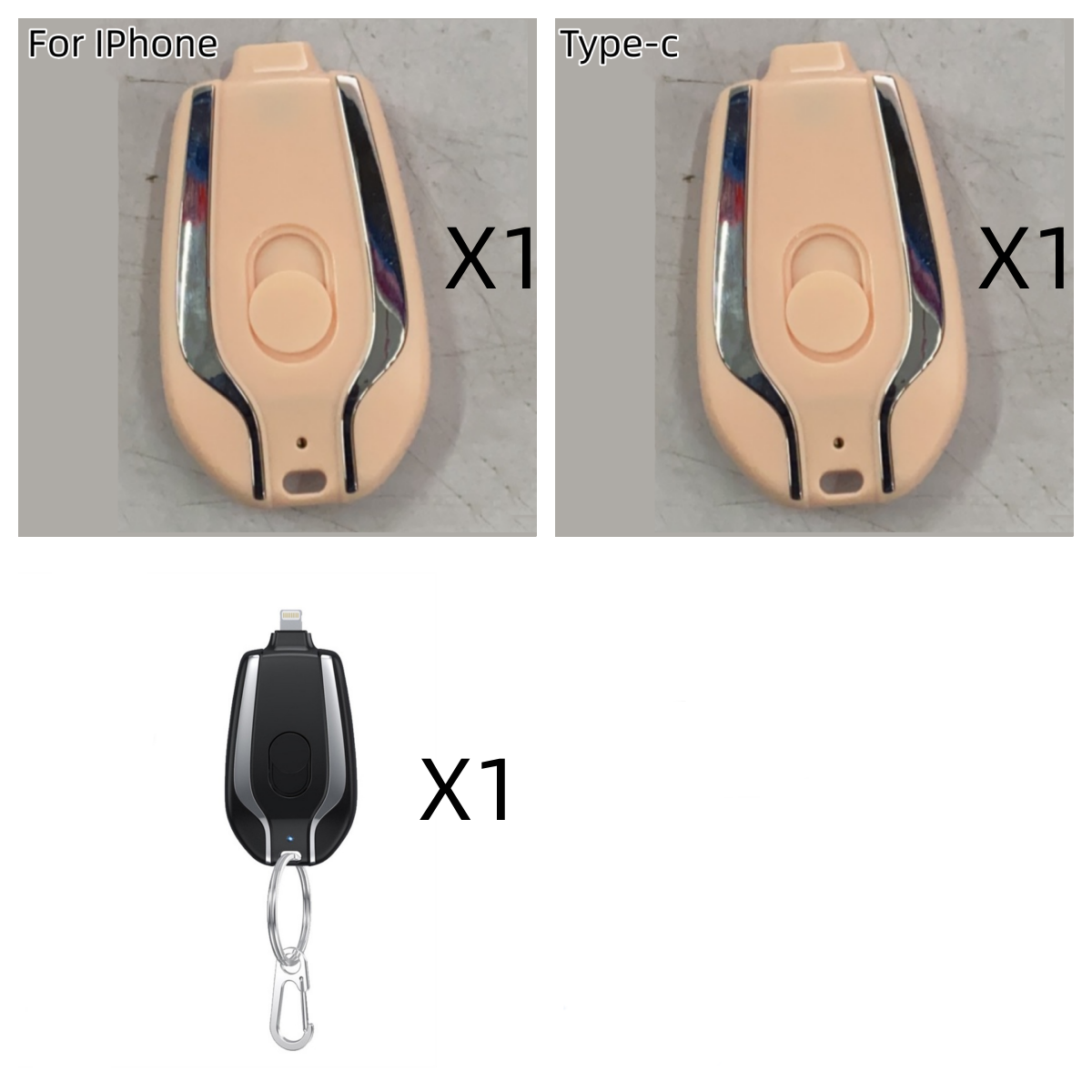 1500mAh Mini Keychain Power Bank With Type-C, Ultra Compact