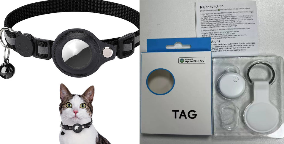 Reflective Pet Collar with Waterproof Tracker Holder Case in 16 Styles