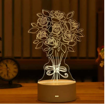 3D Acrylic USB LED Night Light Neon Sign Lamp for Home Decor