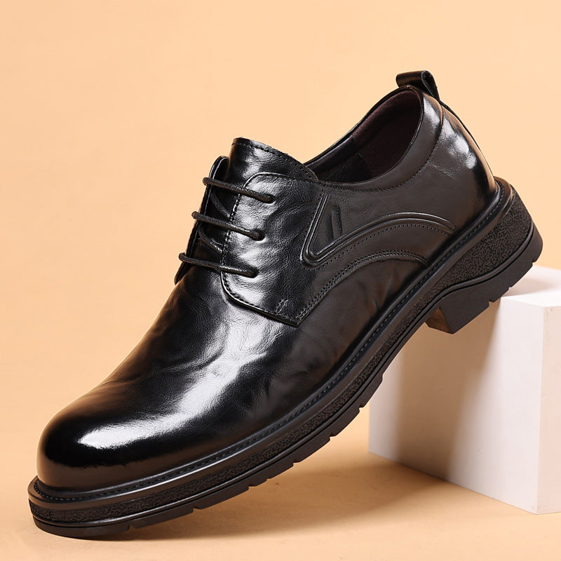 Men's Genuine Leather Thick-Soled Casual Business Shoes
