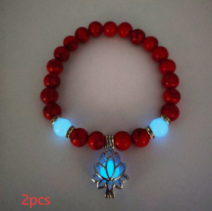 Luminous Lotus Natural Stone Bracelet That Glows in the Dark