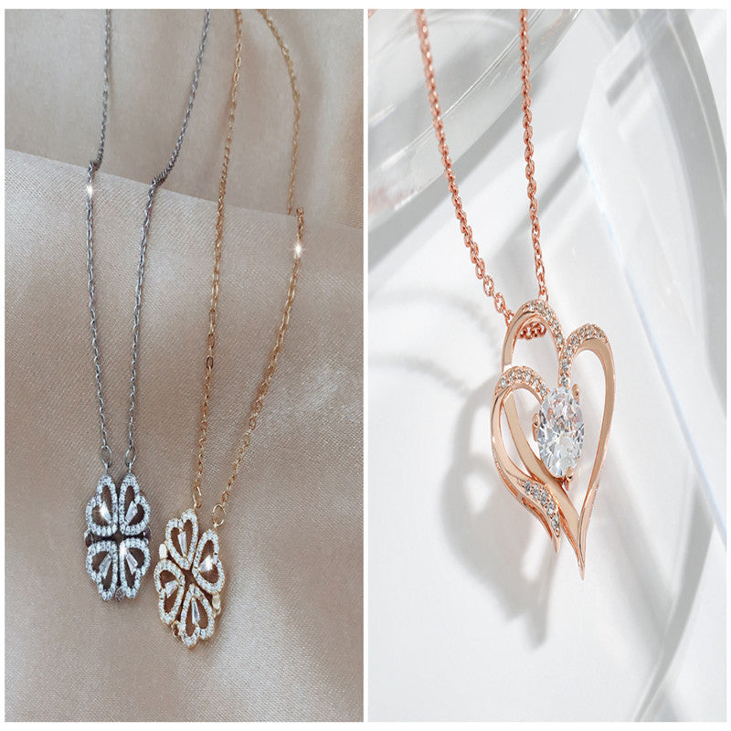 Detachable Four-Leaf Clover Necklace for Women, Multi-Wear Style