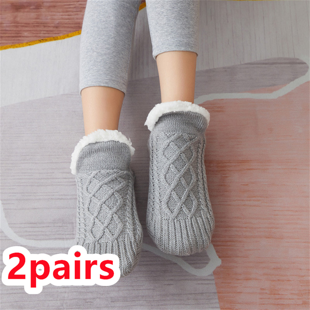 Thick Wool-Blend Home Socks, Non-Slip Warm Slipper Socks
