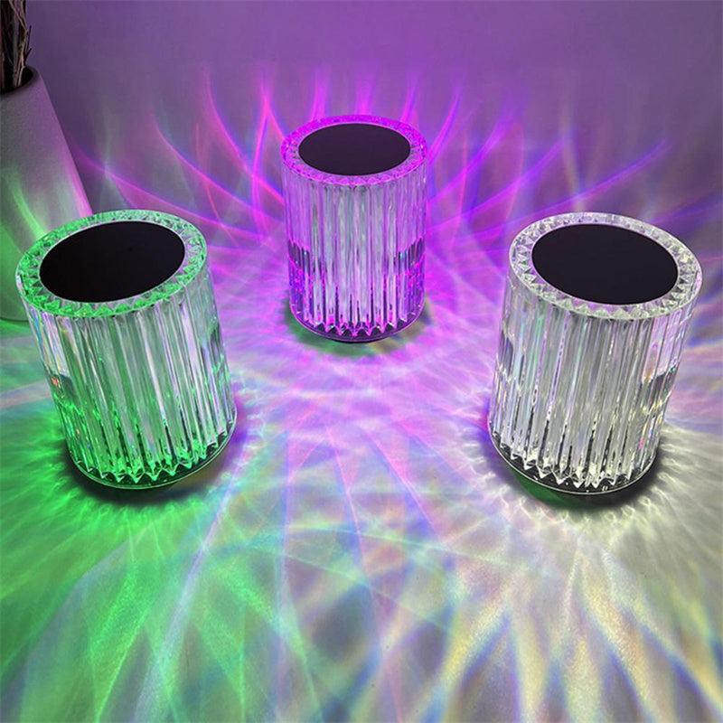 Crystal Table Lamp with RGB LED Lights and Remote Control
