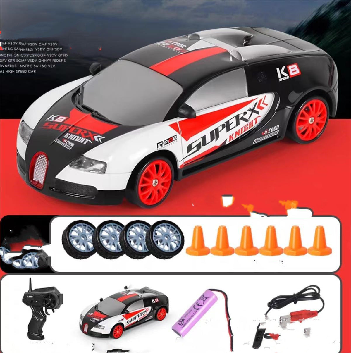 2.4G Remote Control Drift Car With 4WD, Racing Toy For Kids