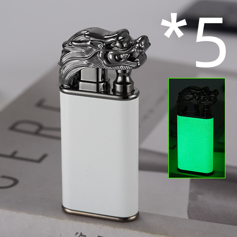 Windproof Metal Gas Lighter With Blue Flame And Double Fire