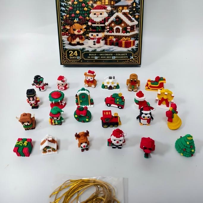 24 Day Mini Brick Advent Calendar Ornament for Christmas