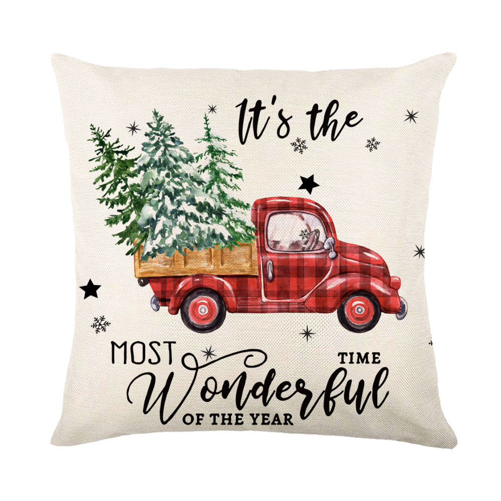 Christmas Pillow Covers for Sofa Square Throw Snow Stamping