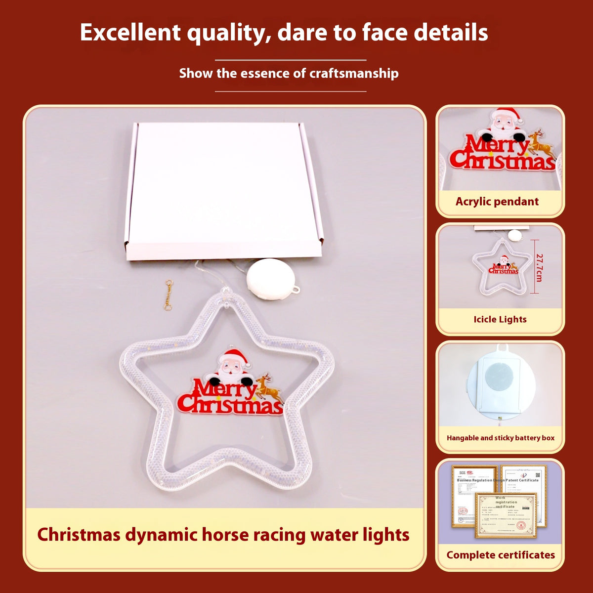 Christmas LED Hanging Pendant Lights with Battery Operation