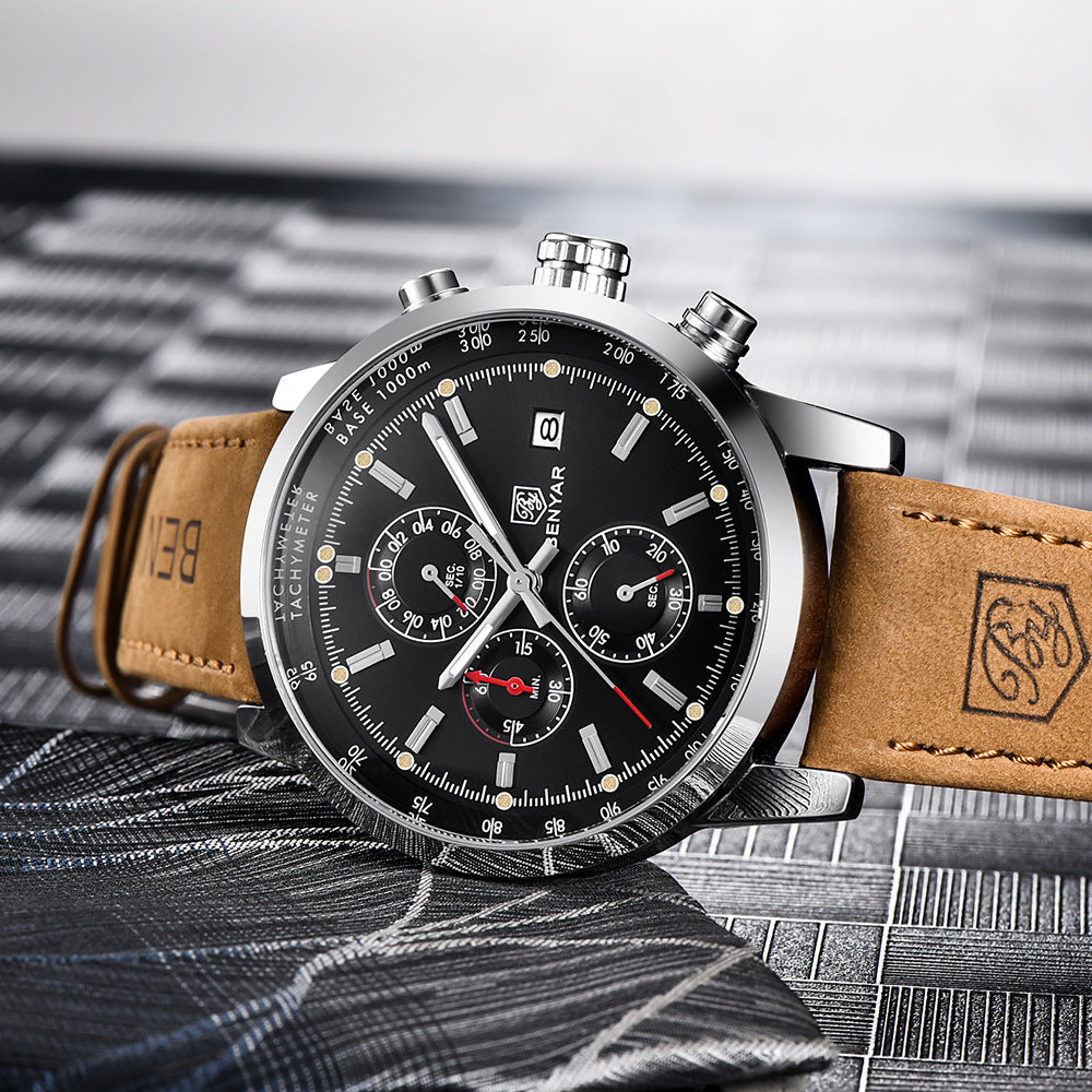 Men's Luxury Quartz Watch, Fashion Business Casual Wristwatch