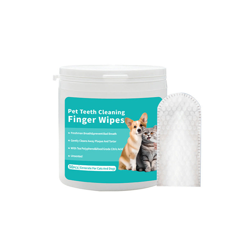 Disposable Pet Wipes for Teeth and Ears, Finger Cot Cleaning Pads