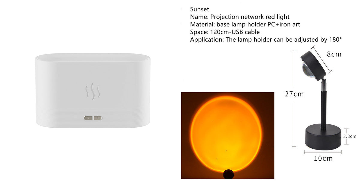 Flame Aroma Diffuser With Mist Humidifier And Auto-Off