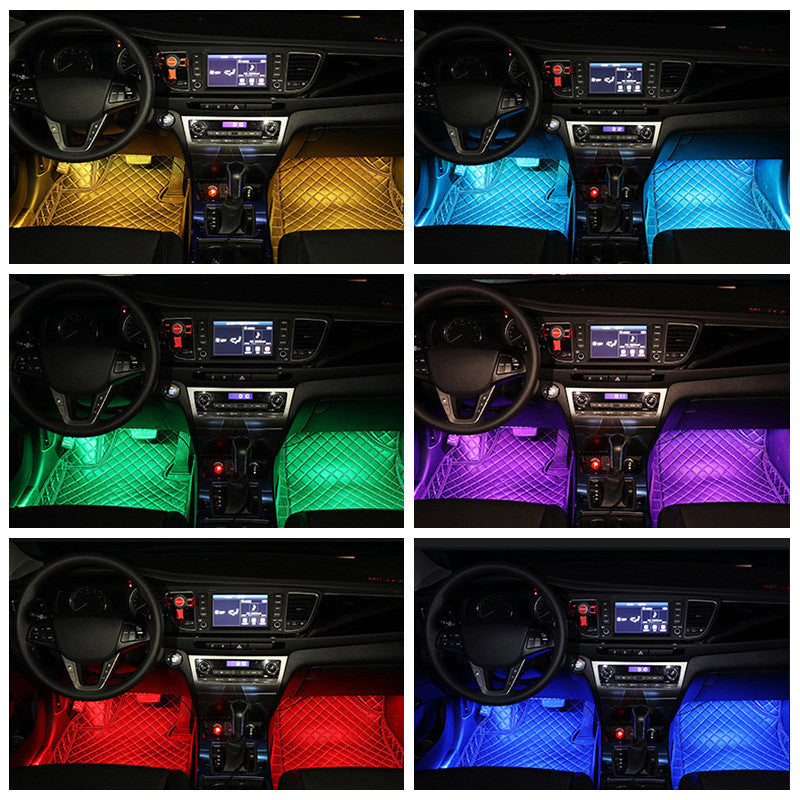 Waterproof LED Car Interior Ambient Lights, Stick-On Decorative Lamp
