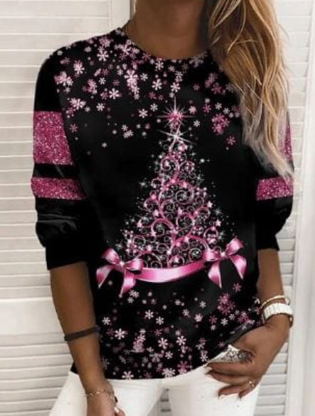 Women's 3D Print Christmas Sweater Pullover Casual Jacket