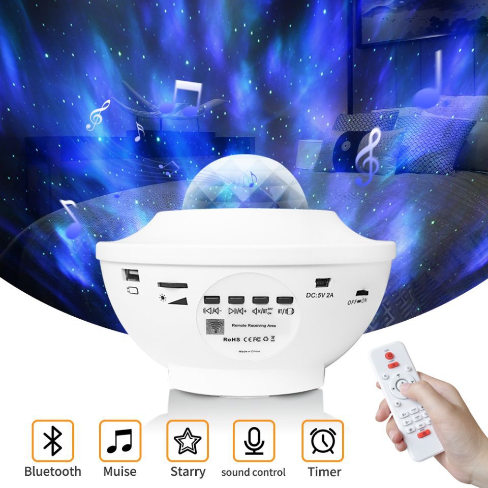 USB Music Player LED Night Light with Starry Sky Projection