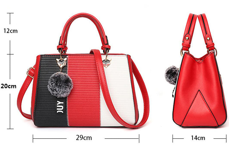 Women's Hairball Patchwork Crossbody Handbag for Parties
