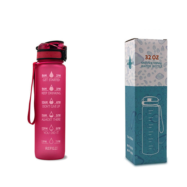 1L Tritan Water Bottle With Time Marker And Flip Cover