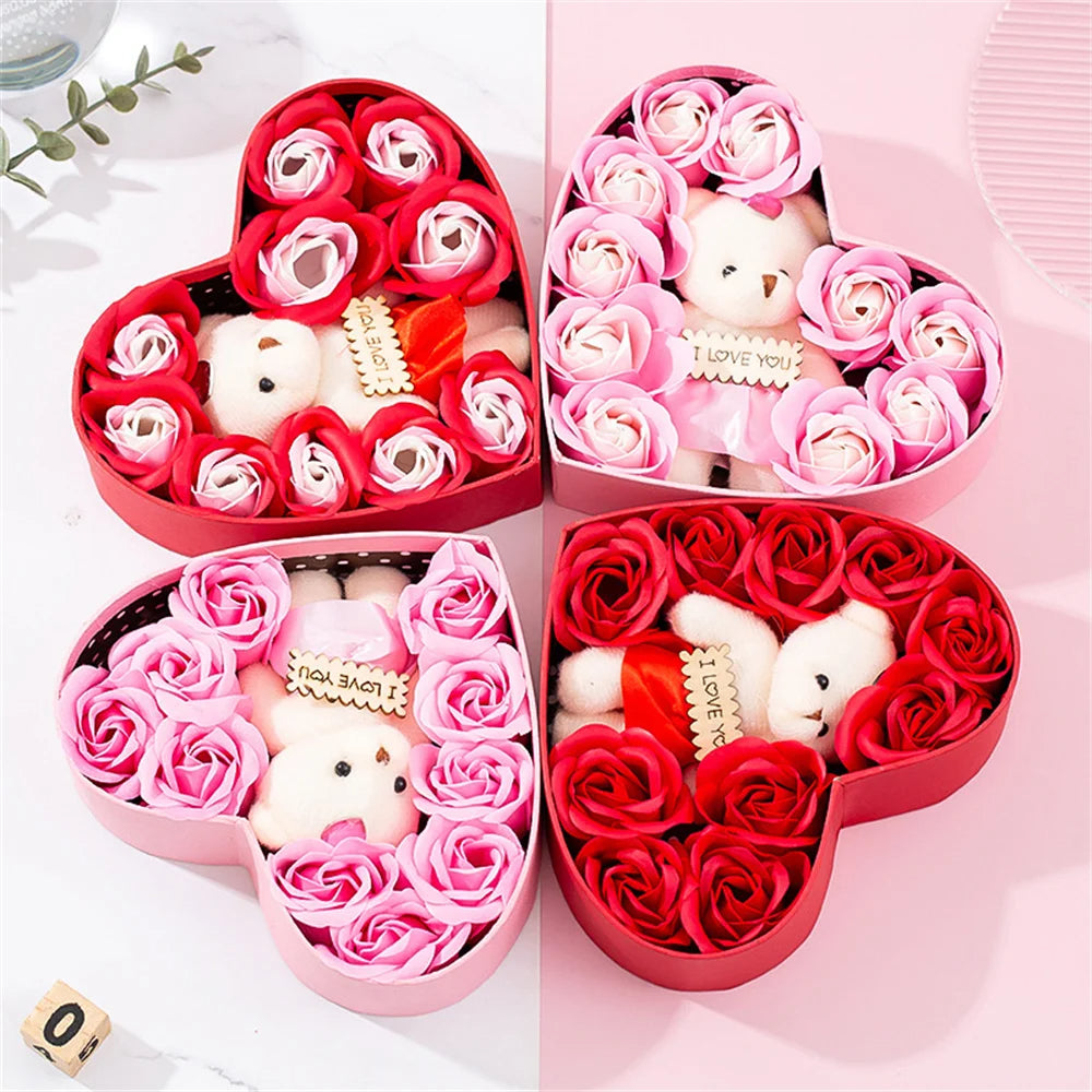 Heart Shaped Rose Gift Box for Valentine's Day and Christmas