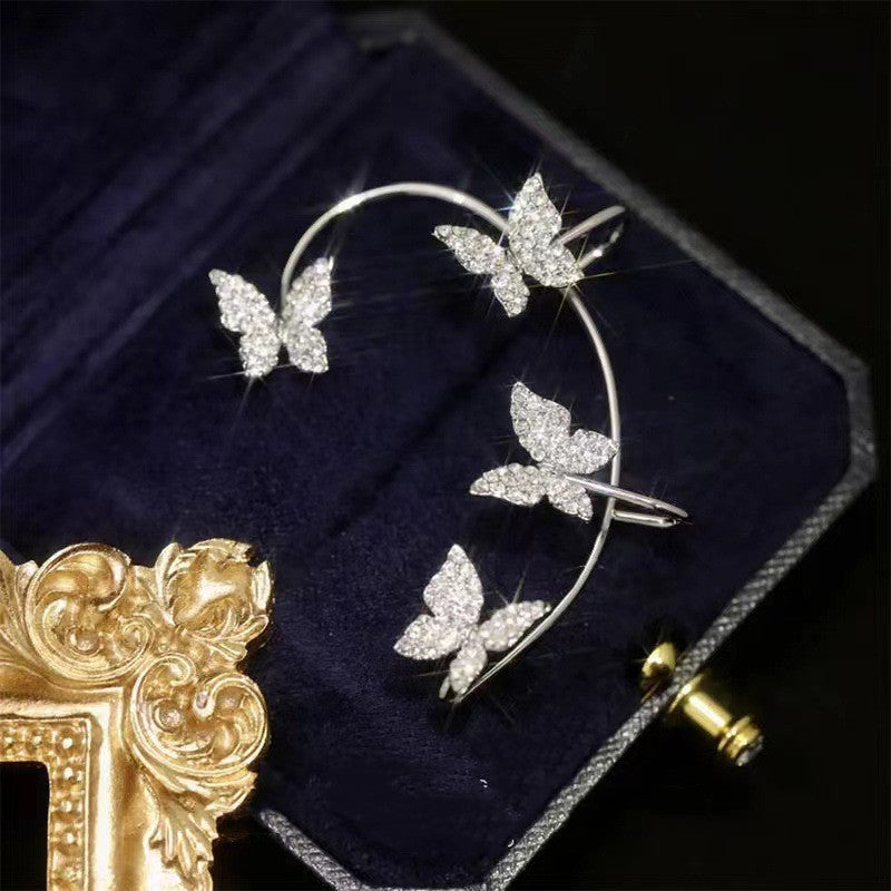 Butterfly Ear Clip and Ear Hook Earrings, Fashion Jewellery