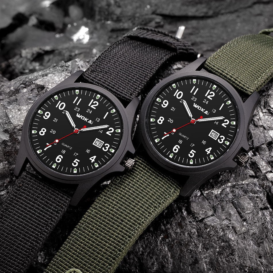 Men's Sporty Nylon Strap Minimalist Quartz Watch